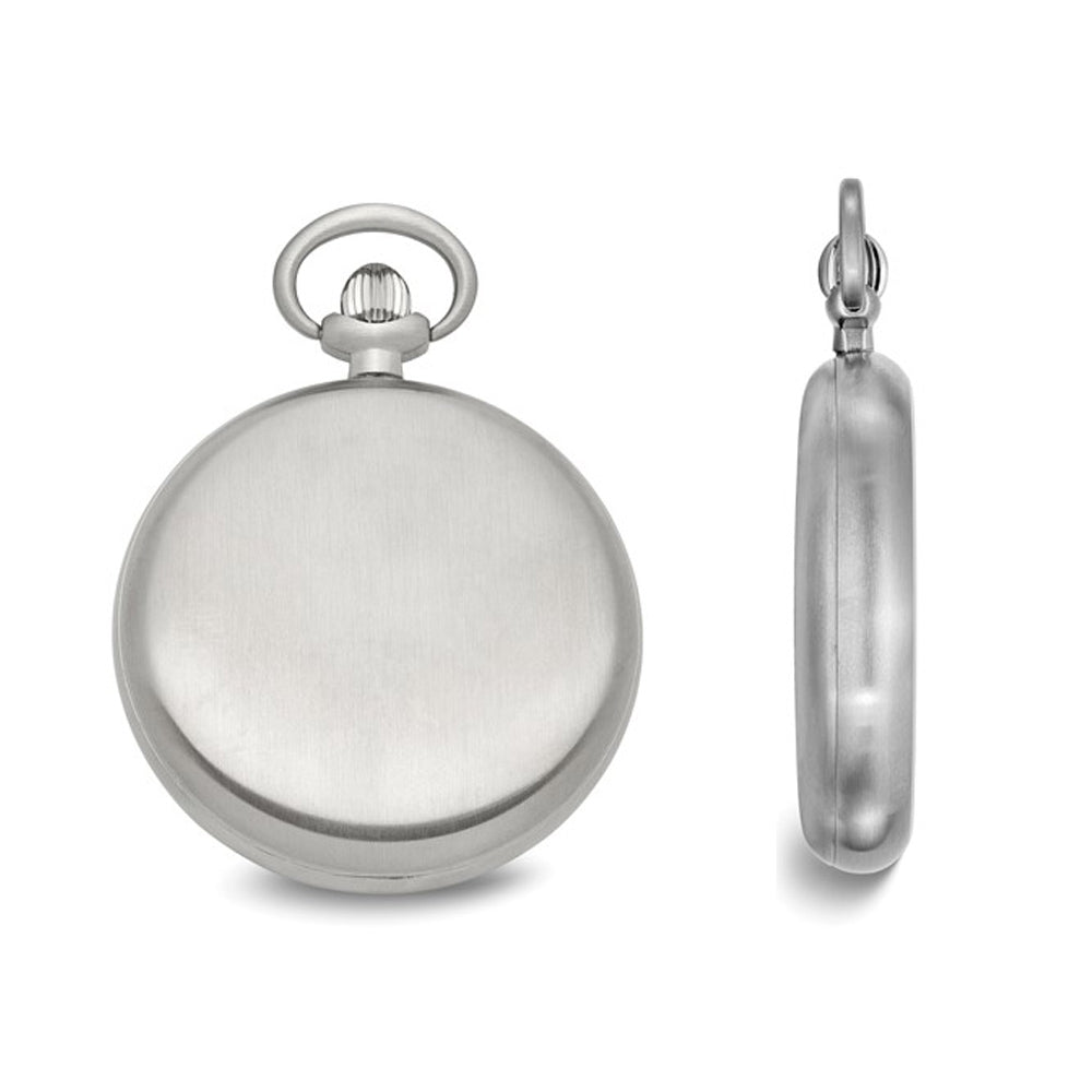 Chisel Stainless Steel White Dial Pocket Watch (48mm) Image 3