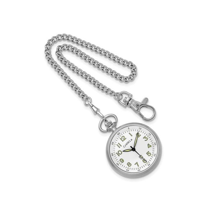 Chisel Stainless Steel White Dial Pocket Watch (48mm) Image 4