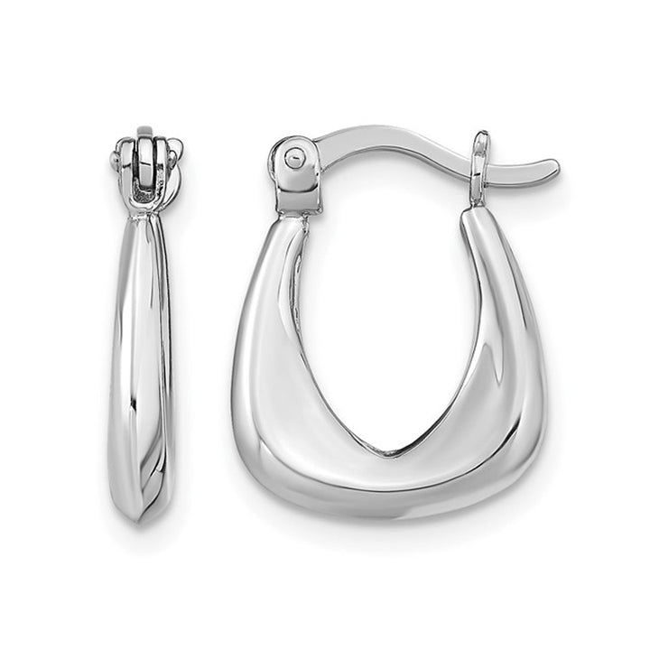 Sterling Silver Polished Huggie Hoop Earrings Image 1