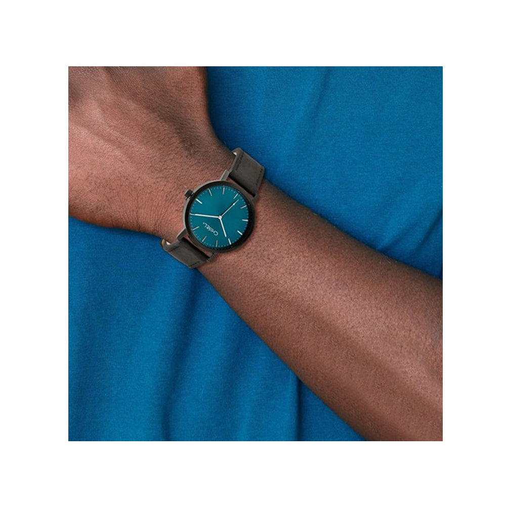 Chisel Black Plated Blue Dial Analog Watch with Leather Band Image 3