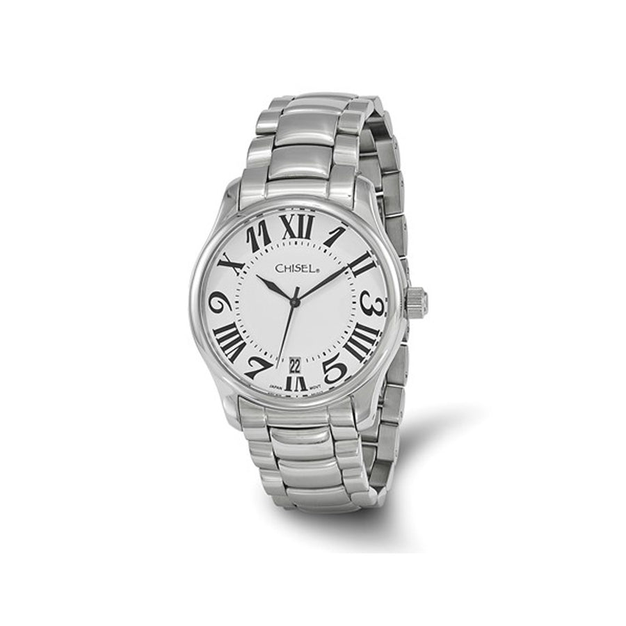 Chisel Stainless Steel White Dial Analog Watch with Steel Band Image 1