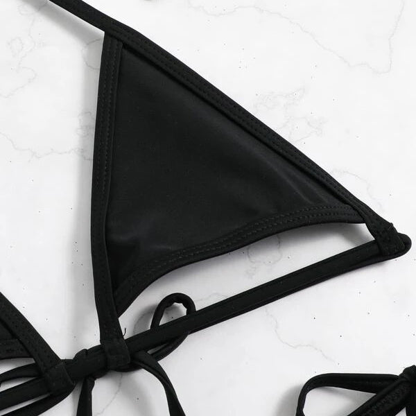 Cut-out Micro Triangle Thong Bikini Swimsuit Image 4