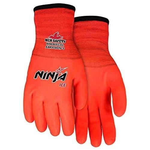 MCR Safety Ninja Ice Insulated Work Gloves Black N9690 HPT Coated Lined Image 1