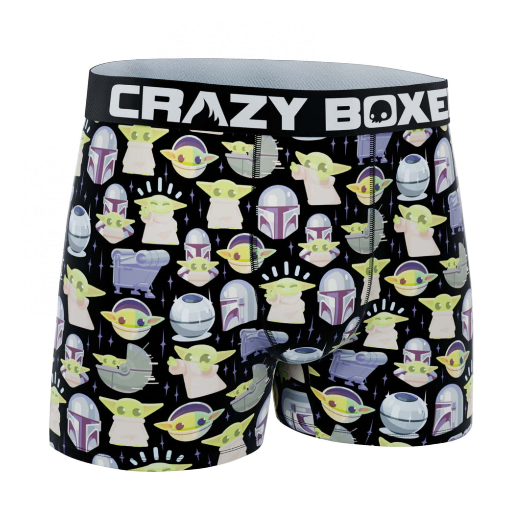 Crazy Boxer Star Wars Mando and Grogu Mens Boxer Briefs Image 2