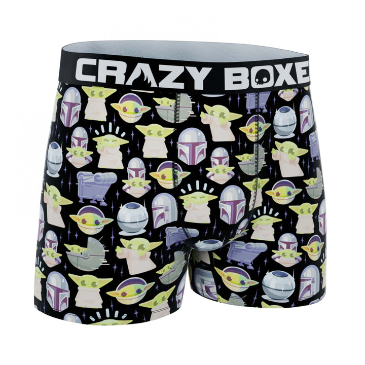 Crazy Boxer Star Wars Mando and Grogu Mens Boxer Briefs Image 2