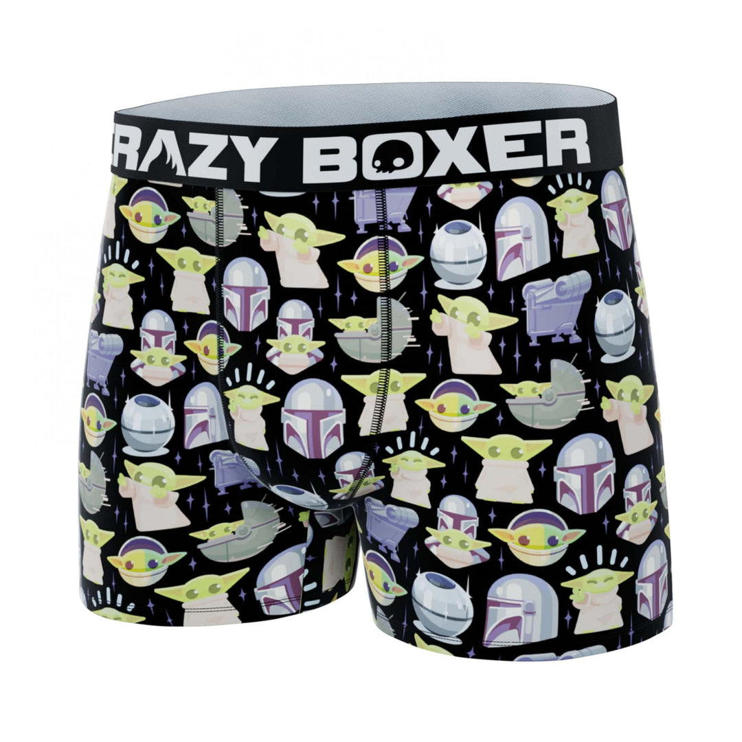 Crazy Boxer Star Wars Mando and Grogu Mens Boxer Briefs Image 4