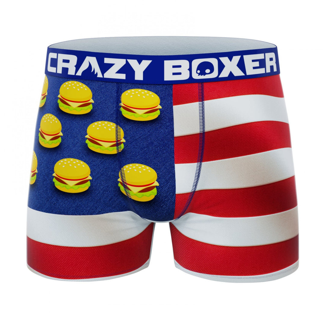 Crazy Boxer United States of Burgers Mens Boxer Briefs Image 1