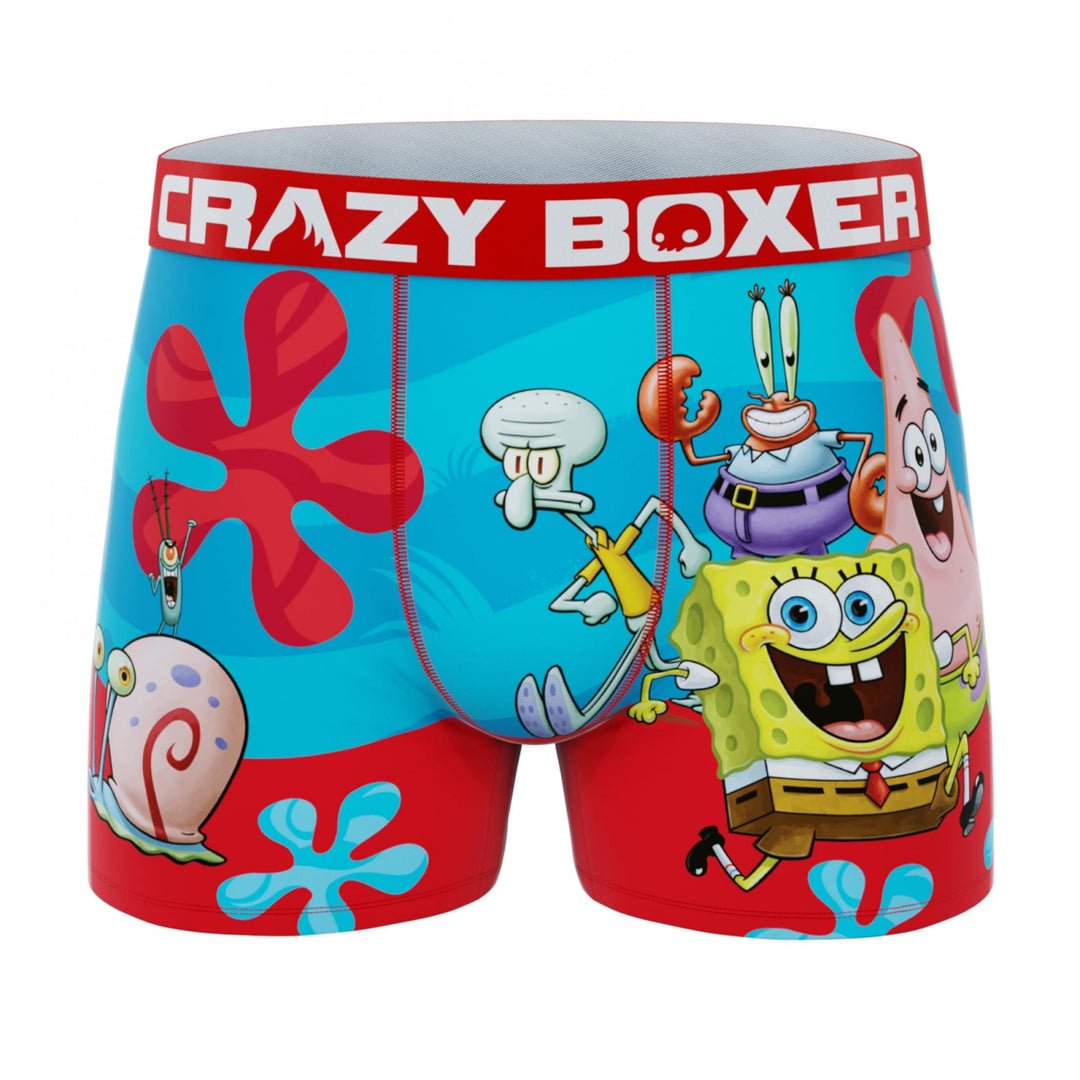 Crazy Boxer SpongeBob SquarePants and Friends Mens Boxer Briefs Image 1