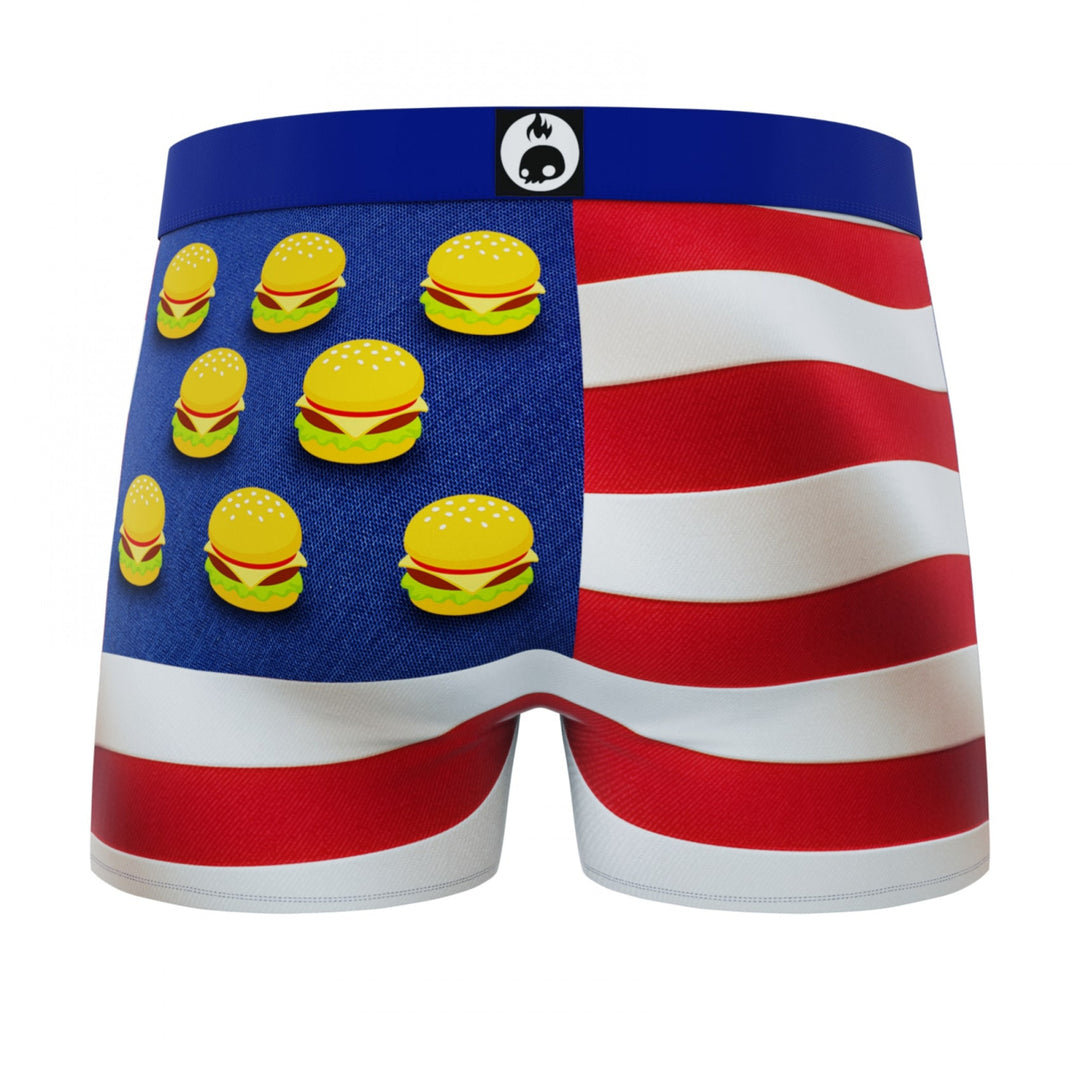 Crazy Boxer United States of Burgers Mens Boxer Briefs Image 3