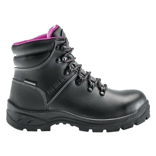 AVEN6 Mens Soft Toe Black Work Boots A8624 Waterproof EH SR Safety Shoes Image 2