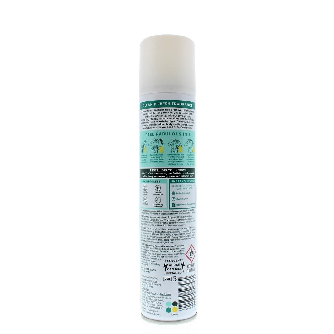 Batiste Instant Hair Refresh Dry Shampoo Original Classic Fresh 200ml/120g Image 3