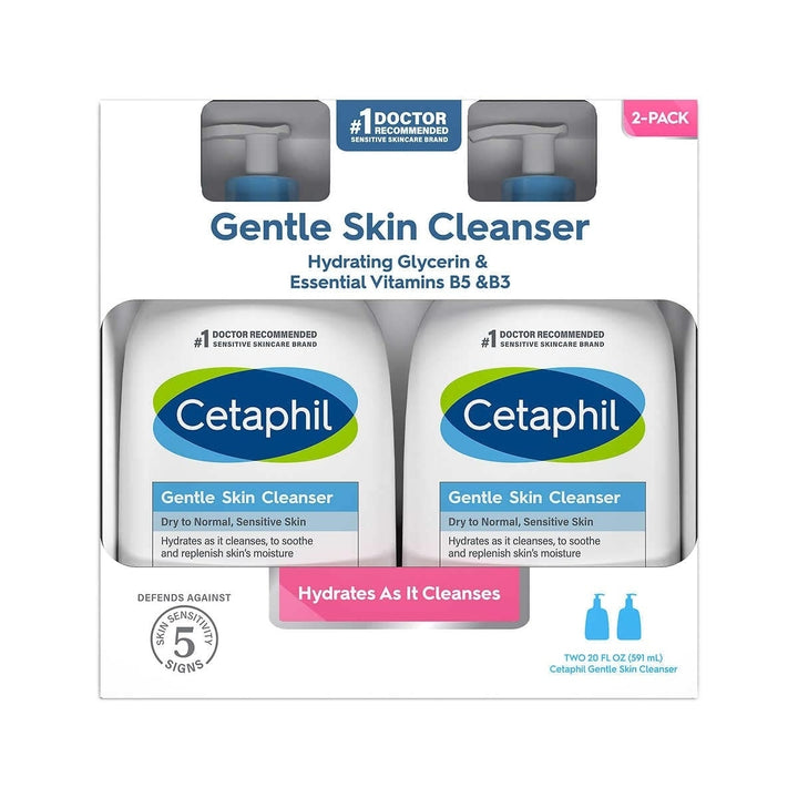 Cetaphil Gentle Skin Cleanser Dry to Normal Sensitive Skin 20 Fl Oz (2 Pack) Image 1