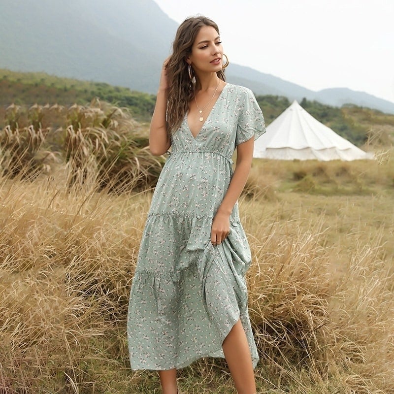 Summer Boho Floral Dress Image 1