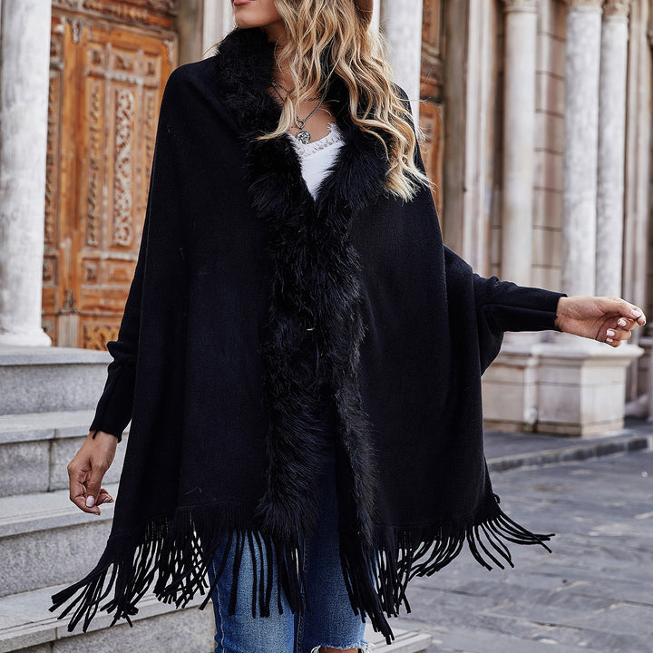 Wool Collar Shawl Cardigan Sweater Coat Image 1