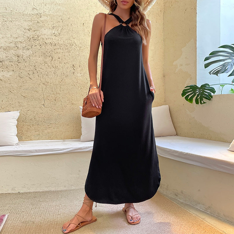 Strap Dress Sleeveless Off Shoulder Dress Image 2