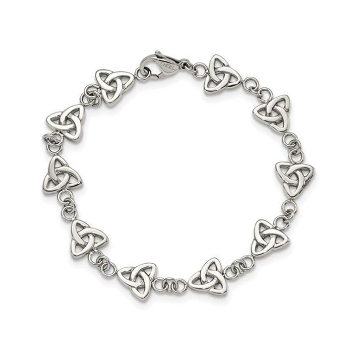 Stainless Steel Polished Trinity Knot Link Bracelet (7 Inch) Image 1