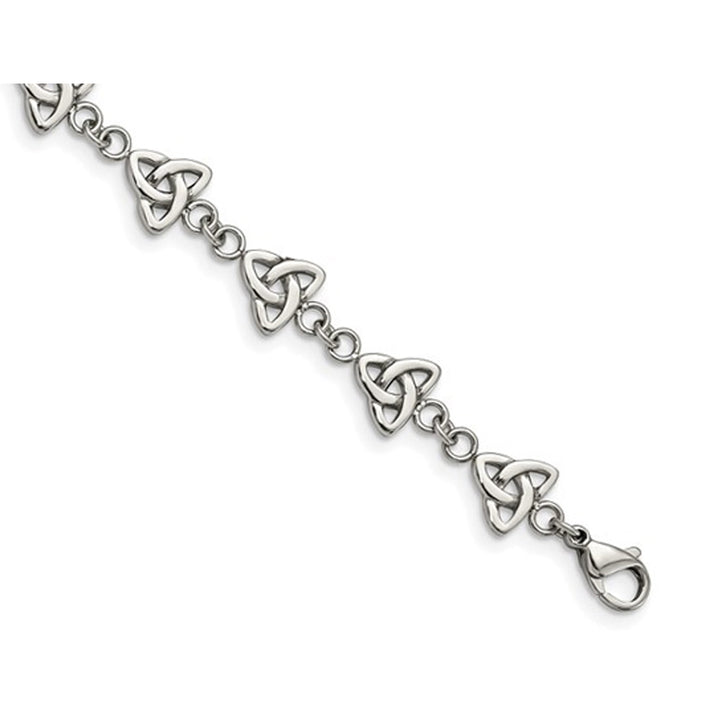 Stainless Steel Polished Trinity Knot Link Bracelet (7 Inch) Image 2