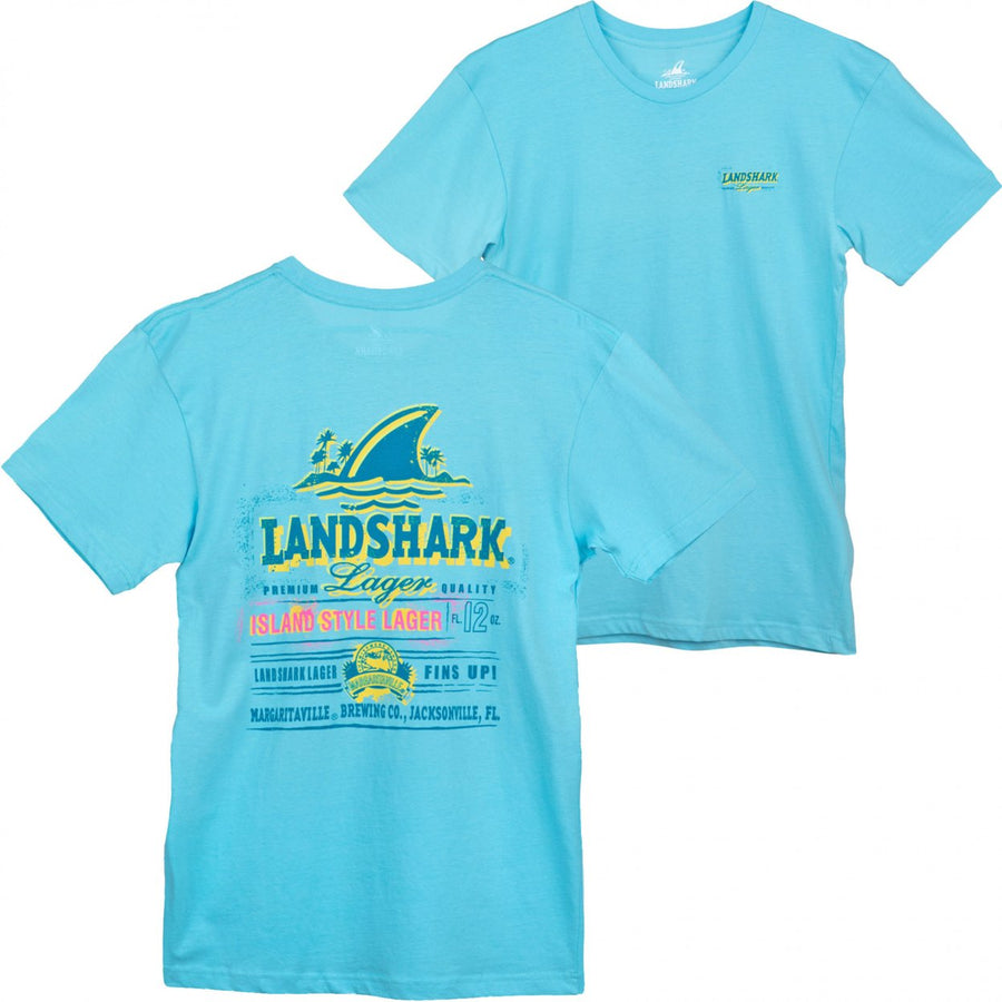 Landshark Mens Light Blue Tee Shirt Image 1