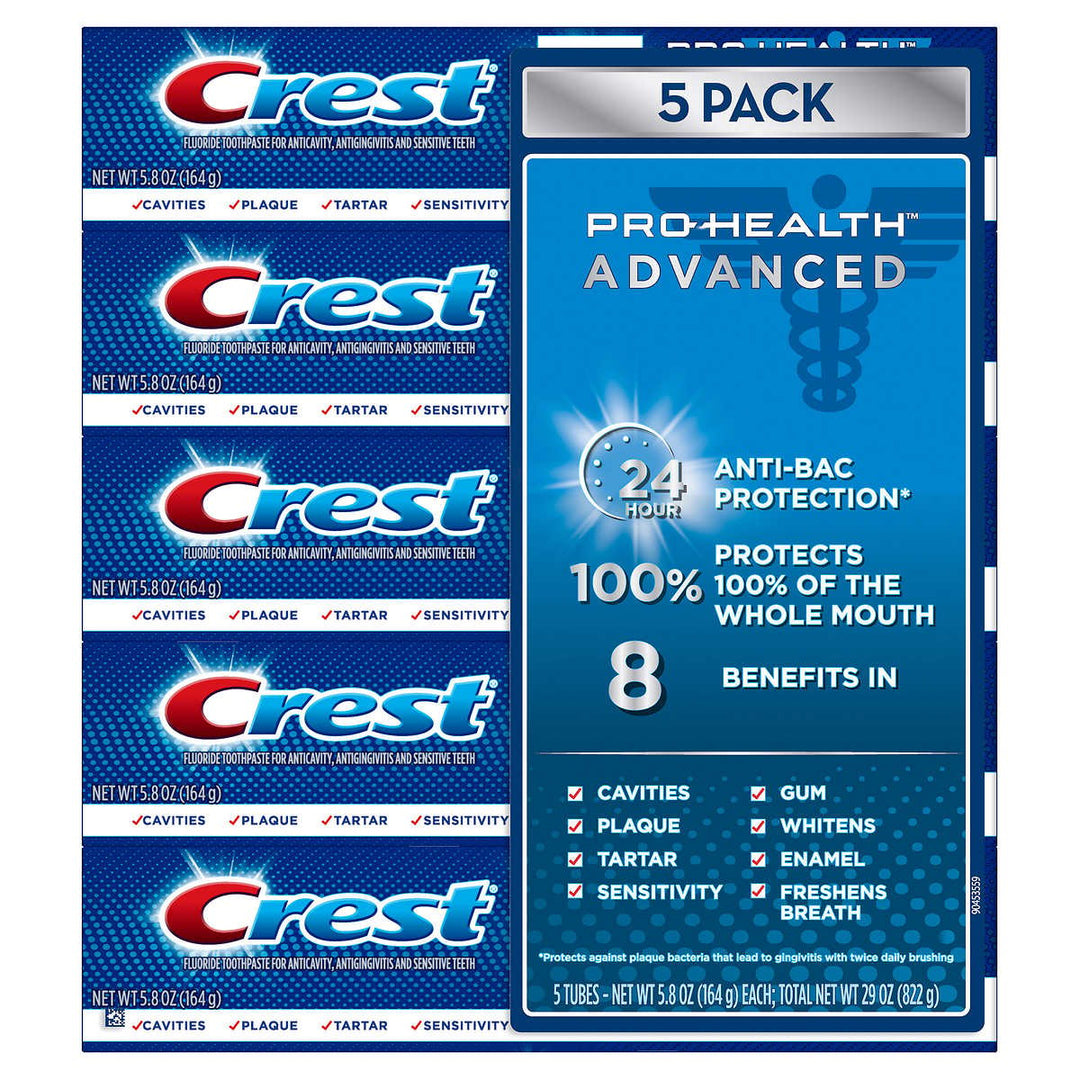 Crest Pro Health Advanced Toothpaste 5.8 Ounce (Pack of 5) Image 1