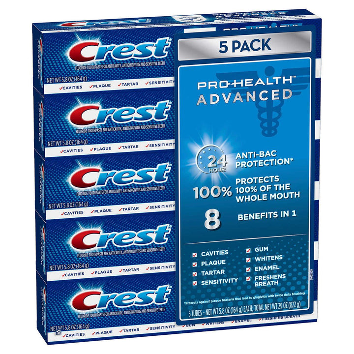 Crest Pro Health Advanced Toothpaste 5.8 Ounce (Pack of 5) Image 2