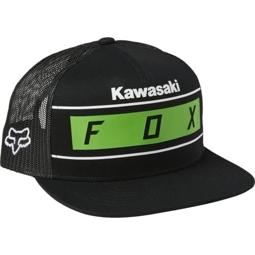 Fox Racing Snapback Hat Kawasaki Black Adjustable One Size for Men Image 1