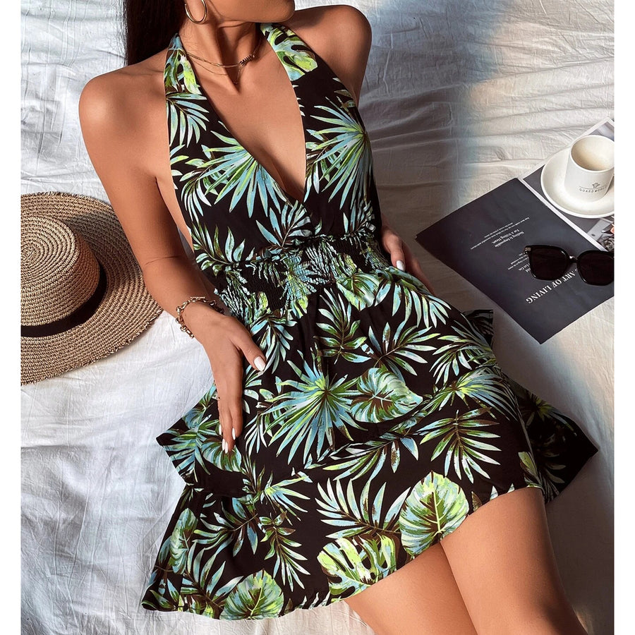 Tropical Print Dress Image 1