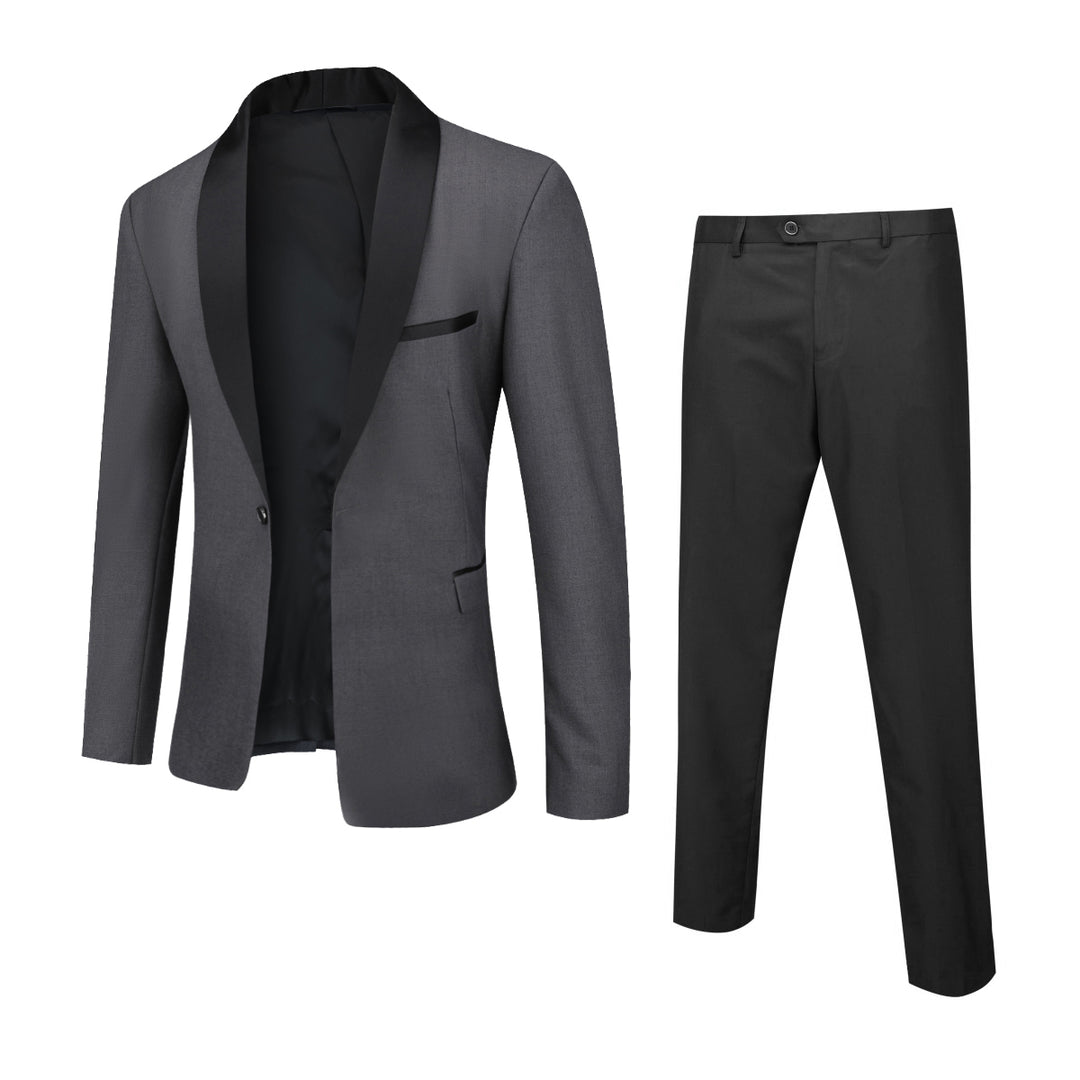 2PCS Men Suit Set Wedding Groom Long Sleeve Shawl Collar Slim Fit Blazer Pants Suits Spring Autumn Male Outfit Image 4