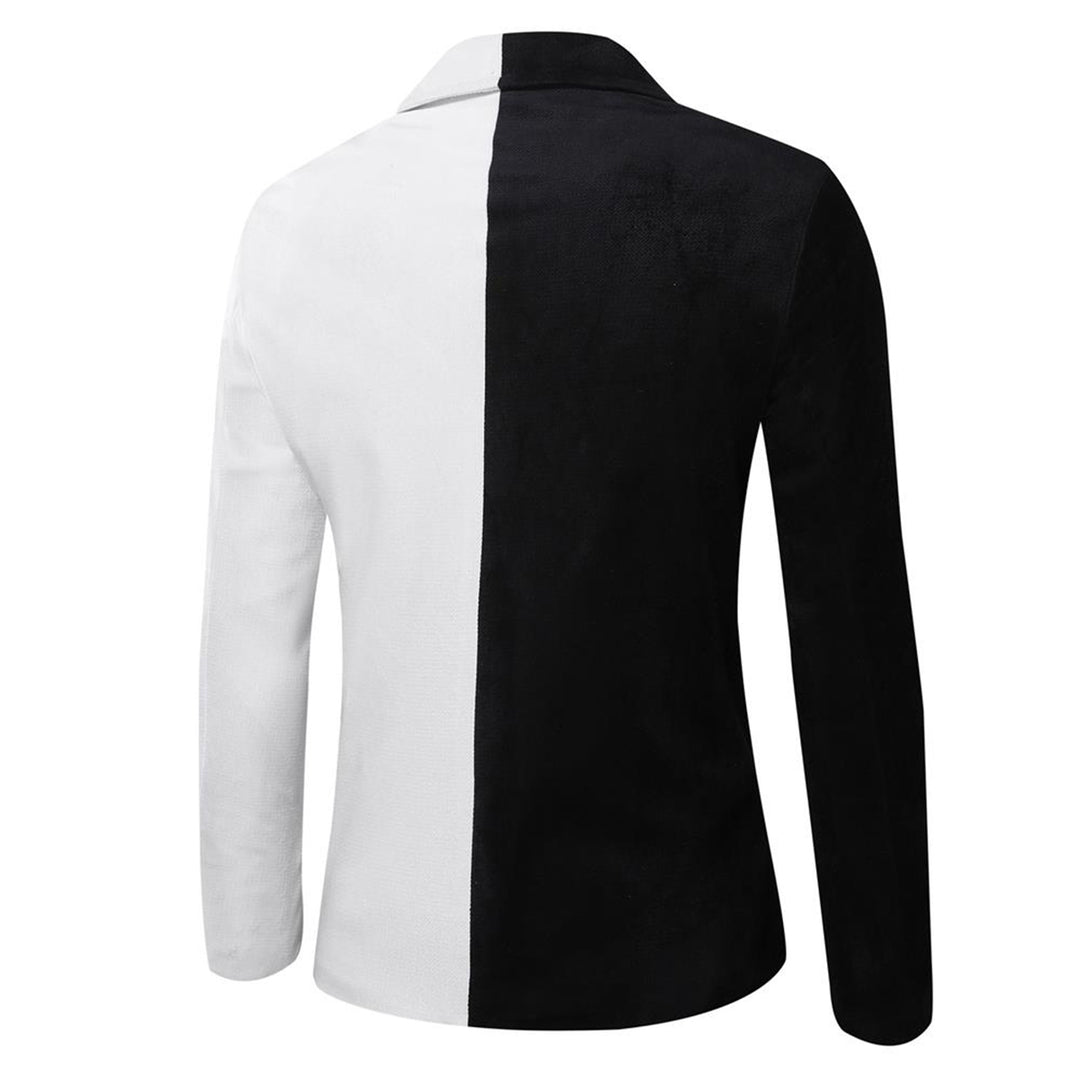 Men Blazer Jacket Fashion Patchwork Slim Fit Long Sleeve Blazers Notched Single Breasted Spring Autumn Suit Jackets Image 2