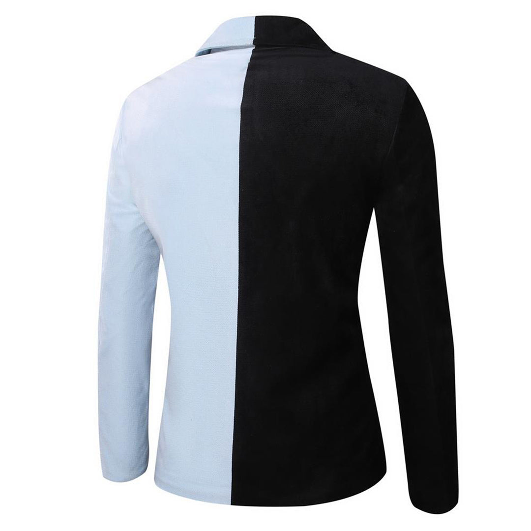 Men Blazer Jacket Fashion Patchwork Slim Fit Long Sleeve Blazers Notched Single Breasted Spring Autumn Suit Jackets Image 4