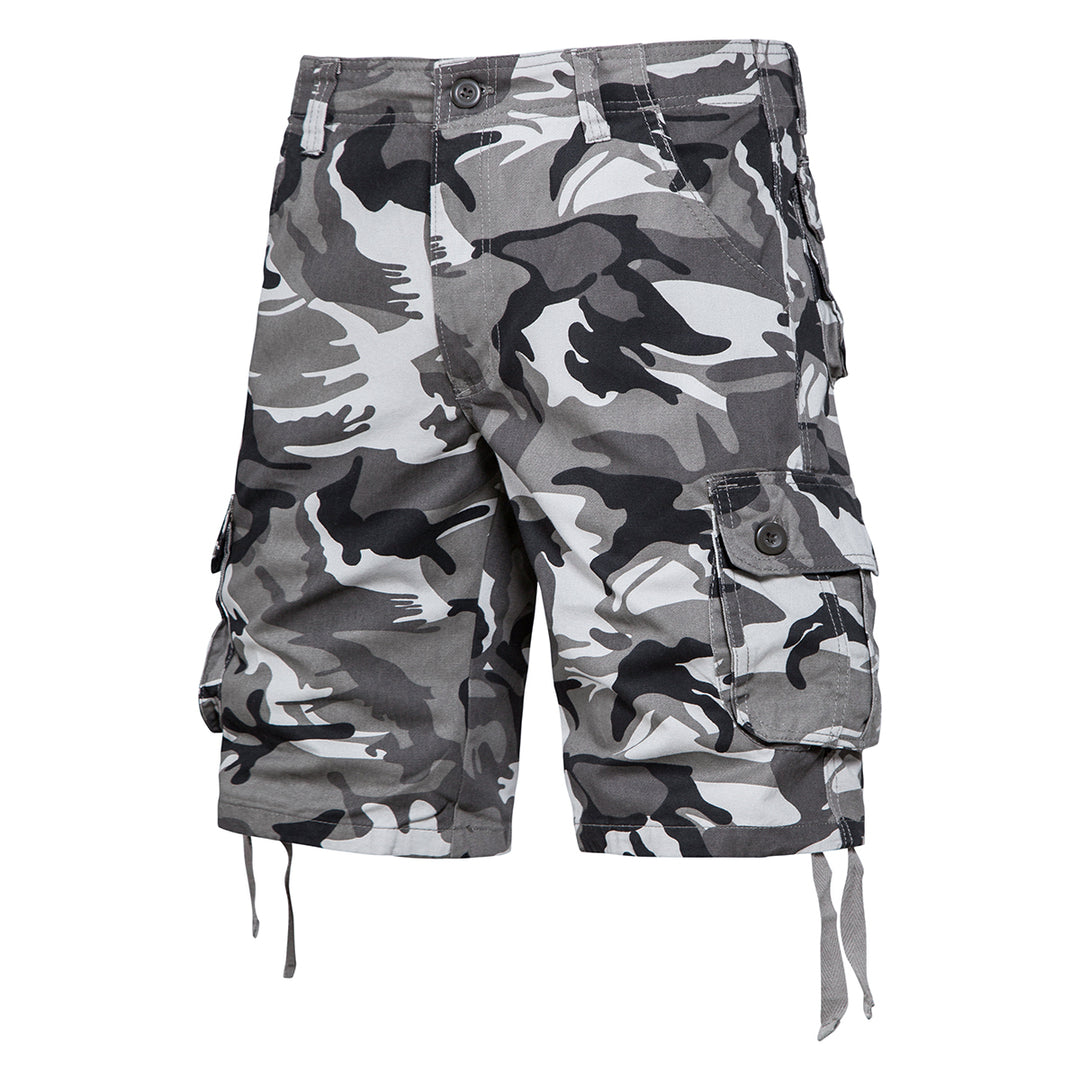 Men Cargo Shorts Casual Summer Camouflage Shorts Mid Waist Loose Zipper Joggers Multi Pockets Short Pants Image 3