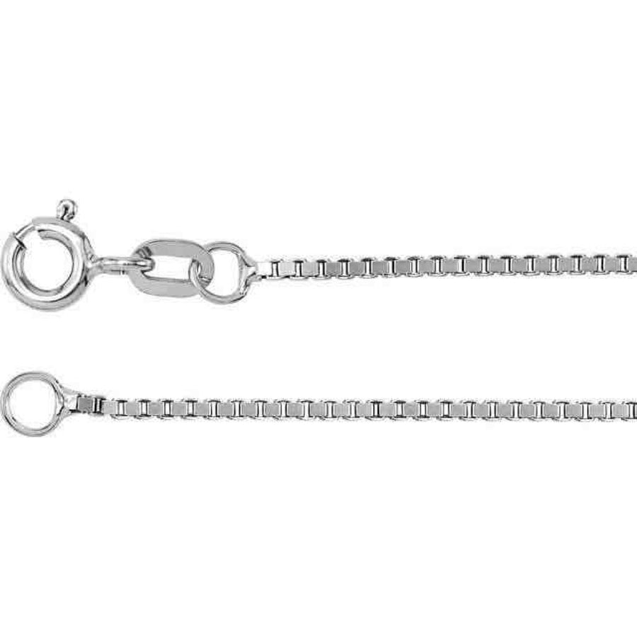 1 mm Box 7" Chain Bracelet REAL Solid 14k White Gold Image 1