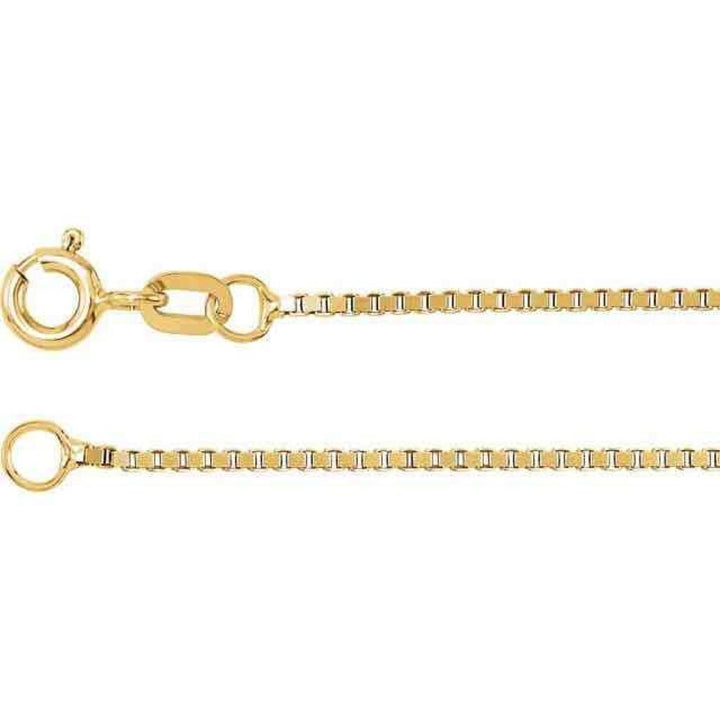 1 mm Box 7" Chain Bracelet REAL Solid 14k Yellow Gold Image 1