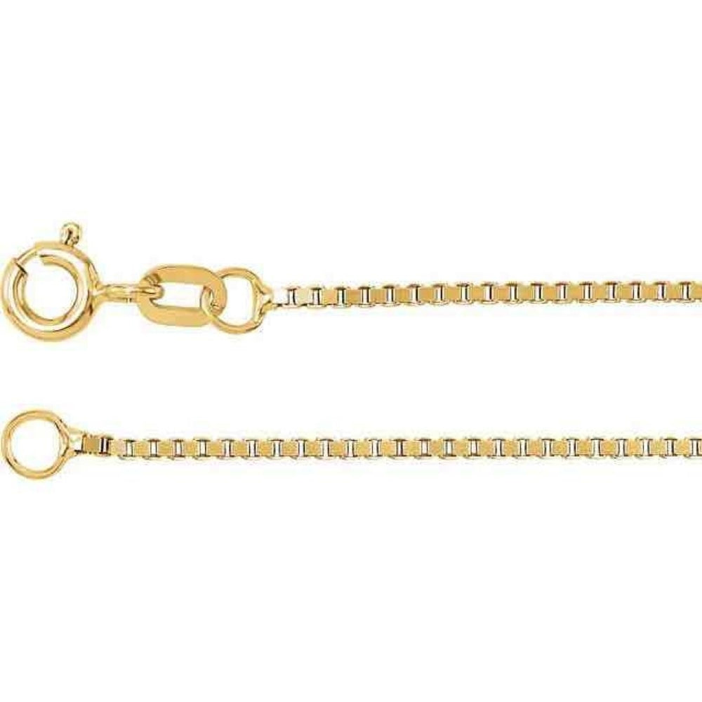 1 mm Box 16" Chain REAL Solid 14k Yellow Gold Image 2