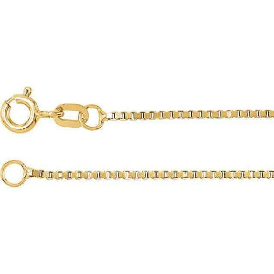 1 mm Box 18" Chain REAL Solid 14k Yellow Gold Image 1