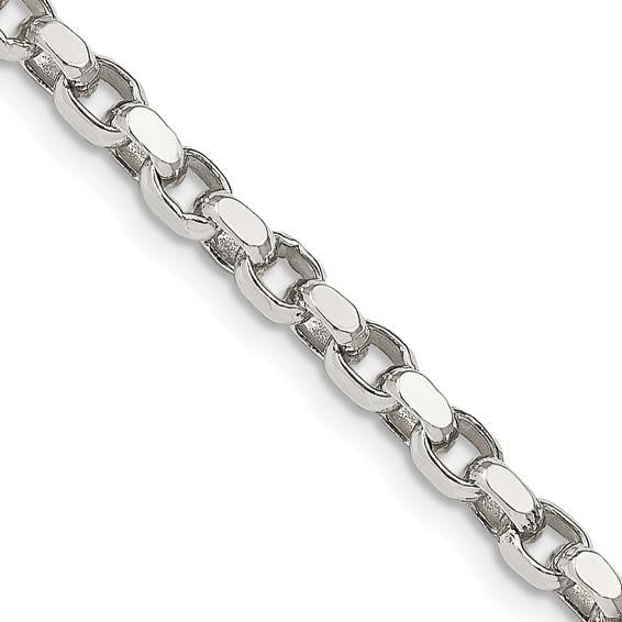 REAL Sterling Silver 3.5mm Diamond-cut Rolo 20in Chain Image 3