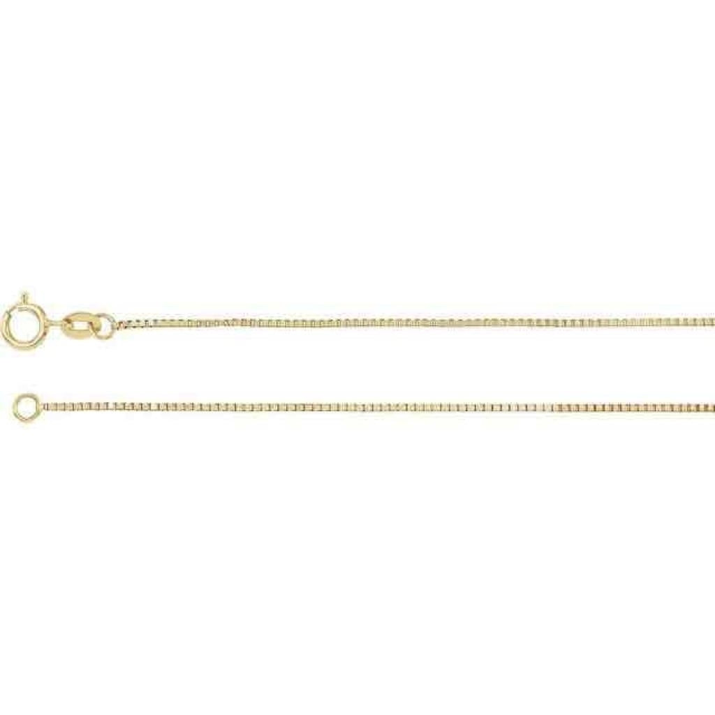 0.75 mm Box 18" Chain REAL Solid 14k Yellow Gold Image 1