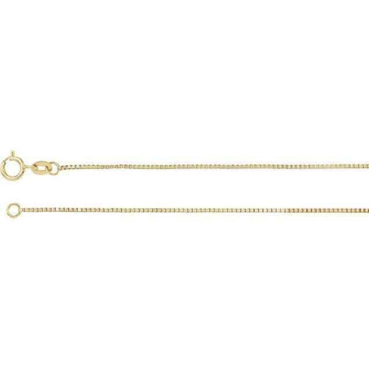 0.75 mm Box 20" Chain REAL Solid 14k Yellow Gold Image 1
