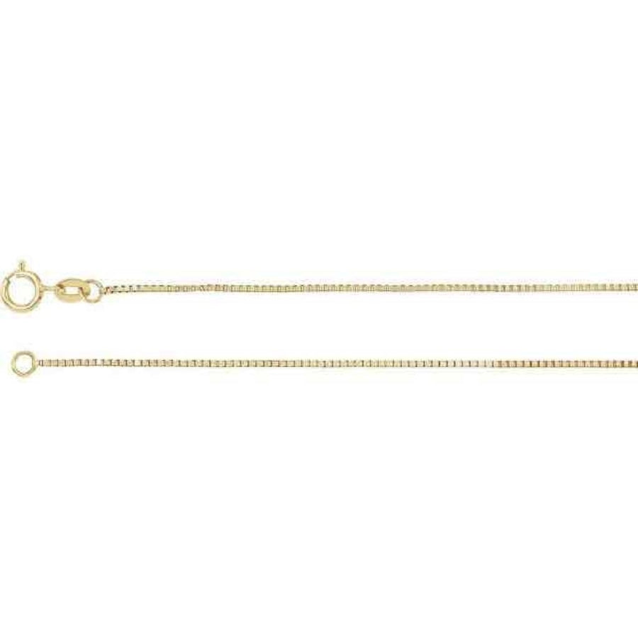 0.75 mm Box 24" Chain REAL Solid 14k Yellow Gold Image 1