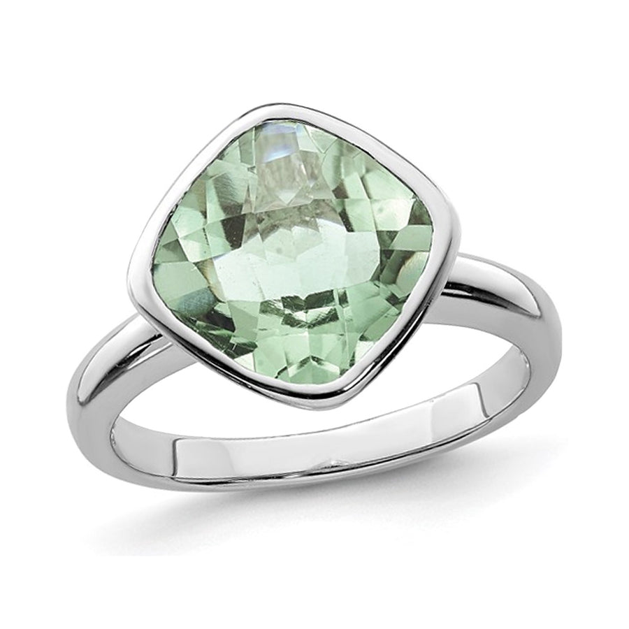 3.60 Carat (ctw) Green Quartz Ring in Sterling Silver Image 1