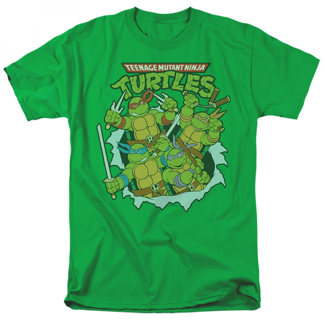 Teenage Mutant Ninja Turtles Retro Tear Through T-Shirt Image 1