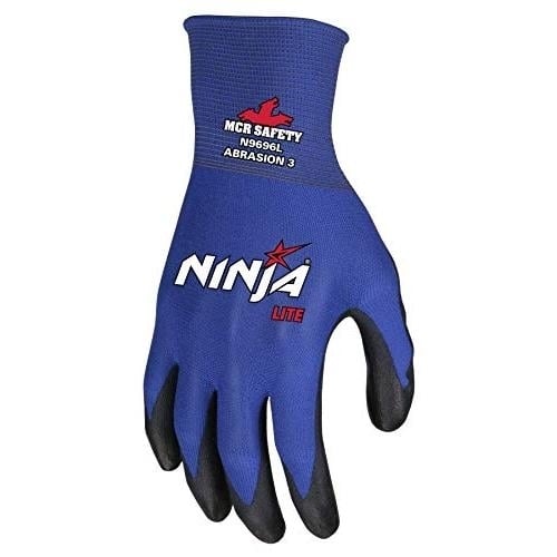 MCR Safety Unisex Ninja Lite Work Gloves Black/Blue - N9696 blk/bl Image 2