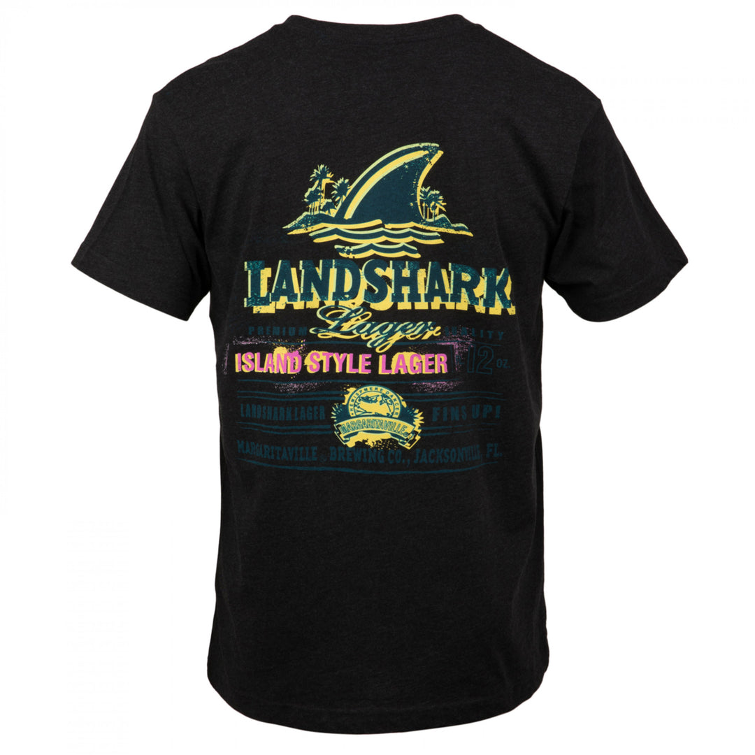 Landshark Painted Logo Black Tee Shirt Image 3