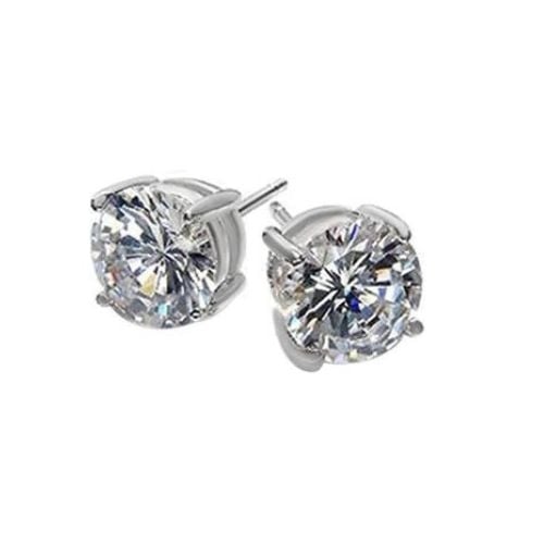 White Gold Plated Round 1.5 Ct Cubic Zirconia Stud Earrings Image 1