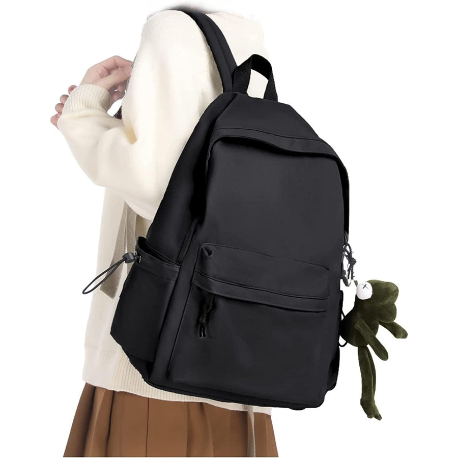 Black Backpack Lightweight School Bag Bookbag Waterproof High School Middle School Students Backpack Image 1