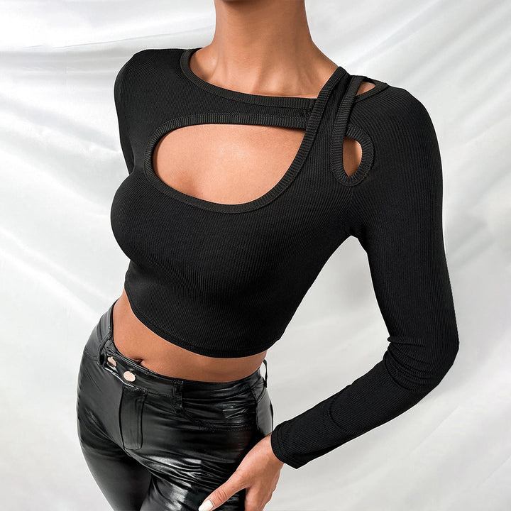 Cut Out Front Crop Top Image 1