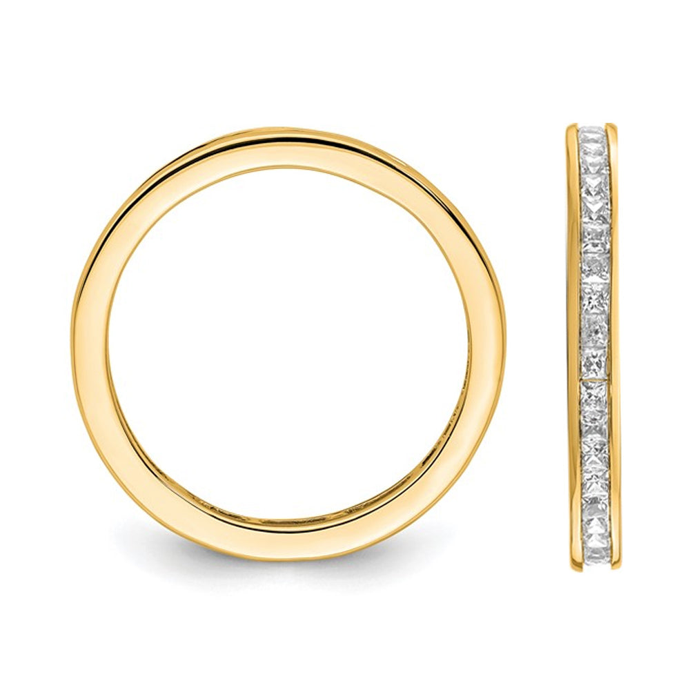 1.00 Carat (ctw H-I, I1-I2) Princess-Cut Diamond Eternity Wedding Band Ring in 14K Yellow Gold Image 2