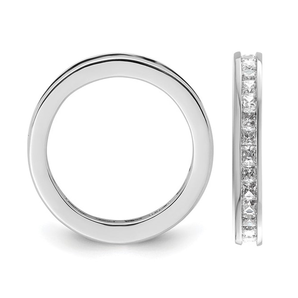 1.00 Carat (ctw H-I I1-I2) Princess-Cut Diamond Eternity Wedding Band Ring in 14K White Gold Image 4