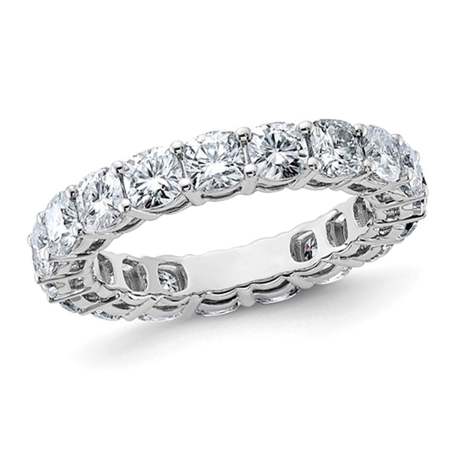 3.60 Carat (ctw Color-G-H-I) Synthetic Cushion Moissanite Eternity Wedding Band Ring in 14K White Gold Image 1