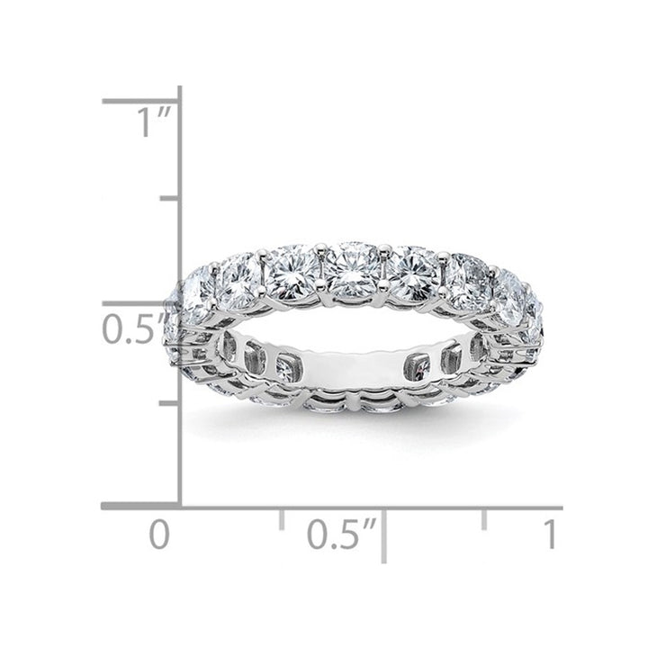 3.60 Carat (ctw Color-G-H-I) Synthetic Cushion Moissanite Eternity Wedding Band Ring in 14K White Gold Image 4