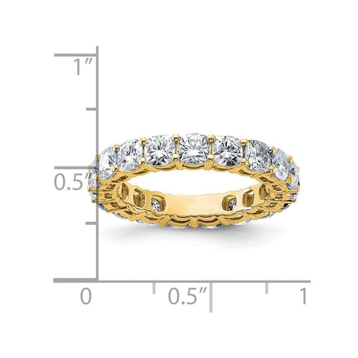 3.60 Carat (ctw Color-G-H-I) Synthetic Cushion Moissanite Eternity Wedding Band Ring in 14K Yellow Gold Image 4